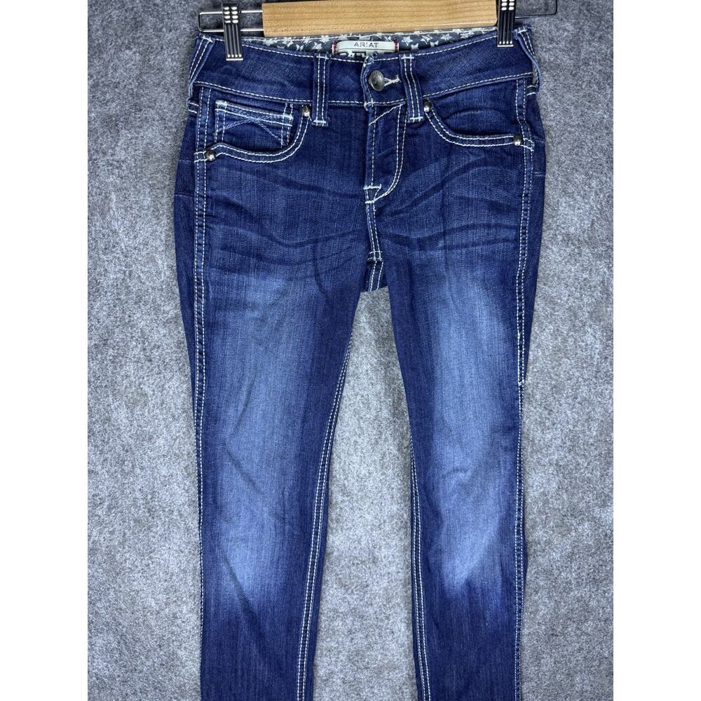 ARIAT Real Denim - Women's Jeans - Mid Rise Skinny Blue - Size 25R - Picture 3 of 14